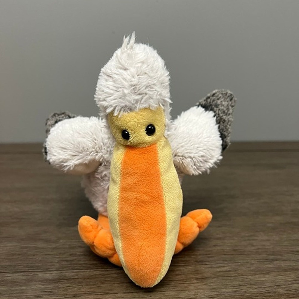 Fiesta Toy Grey and White Pelican Plush Stuffed Animal Bird Nautical Coastal Toy